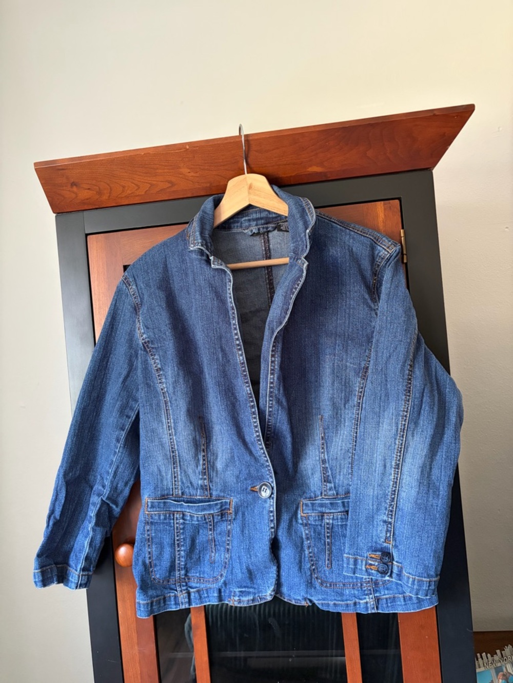 a.n.a Blue Denim Jacket Blazer - Picture 2 of 4
